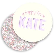 Load image into Gallery viewer, Happy Circle Gift Tag & Twine Bundle - Purple / Liberty