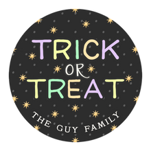 Load image into Gallery viewer, Trick or Treat - Round Sticker Gift Tags