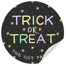 Load image into Gallery viewer, Trick or Treat - Round Sticker Gift Tags