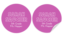 Load image into Gallery viewer, Water Resistant Round Labels - Name/Class - Orchid