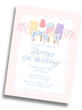 Load image into Gallery viewer, POP Popsicle Birthday Invitation