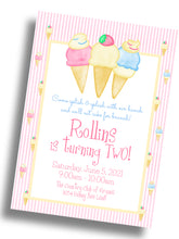 Load image into Gallery viewer, Ice Cream Birthday Invitation