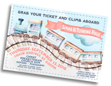 Load image into Gallery viewer, Train Birthday Invitation