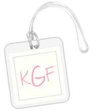 Load image into Gallery viewer, Monogram Square Bag Tag