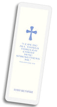 Load image into Gallery viewer, Cross Scripture Verse Bookmark - Blue