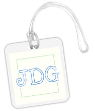 Load image into Gallery viewer, Monogram Square Bag Tag