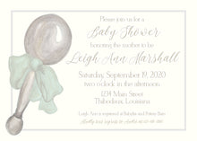 Load image into Gallery viewer, Vintage Baby Rattle Shower Invitation