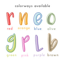 Load image into Gallery viewer, Colorblock Initial Calling Card - purple/pink
