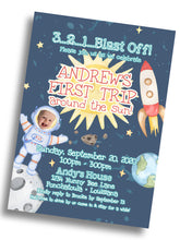 Load image into Gallery viewer, Space Birthday Invitation