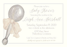 Load image into Gallery viewer, Vintage Baby Rattle Shower Invitation