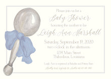 Load image into Gallery viewer, Vintage Baby Rattle Shower Invitation