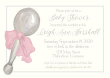 Load image into Gallery viewer, Vintage Baby Rattle Shower Invitation