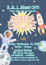 Load image into Gallery viewer, Space Birthday Invitation