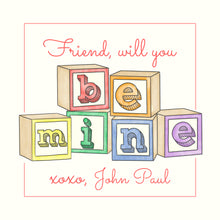 Load image into Gallery viewer, Letter Blocks Valentine Card
