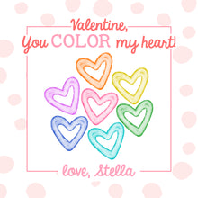 Load image into Gallery viewer, Color My Heart Valentine Card