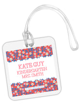 Load image into Gallery viewer, Liberty Inspired Strawberry Square Bag Tag