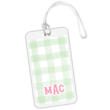 Load image into Gallery viewer, Monogram Gingham Bag Tag
