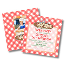 Load image into Gallery viewer, Pizza Party Birthday Invitation