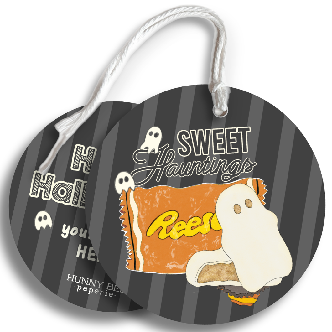 Sweet Hauntings Circle Gift Tag & Twine