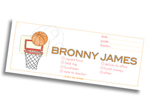 Basketball School Communication Envelope - Orange