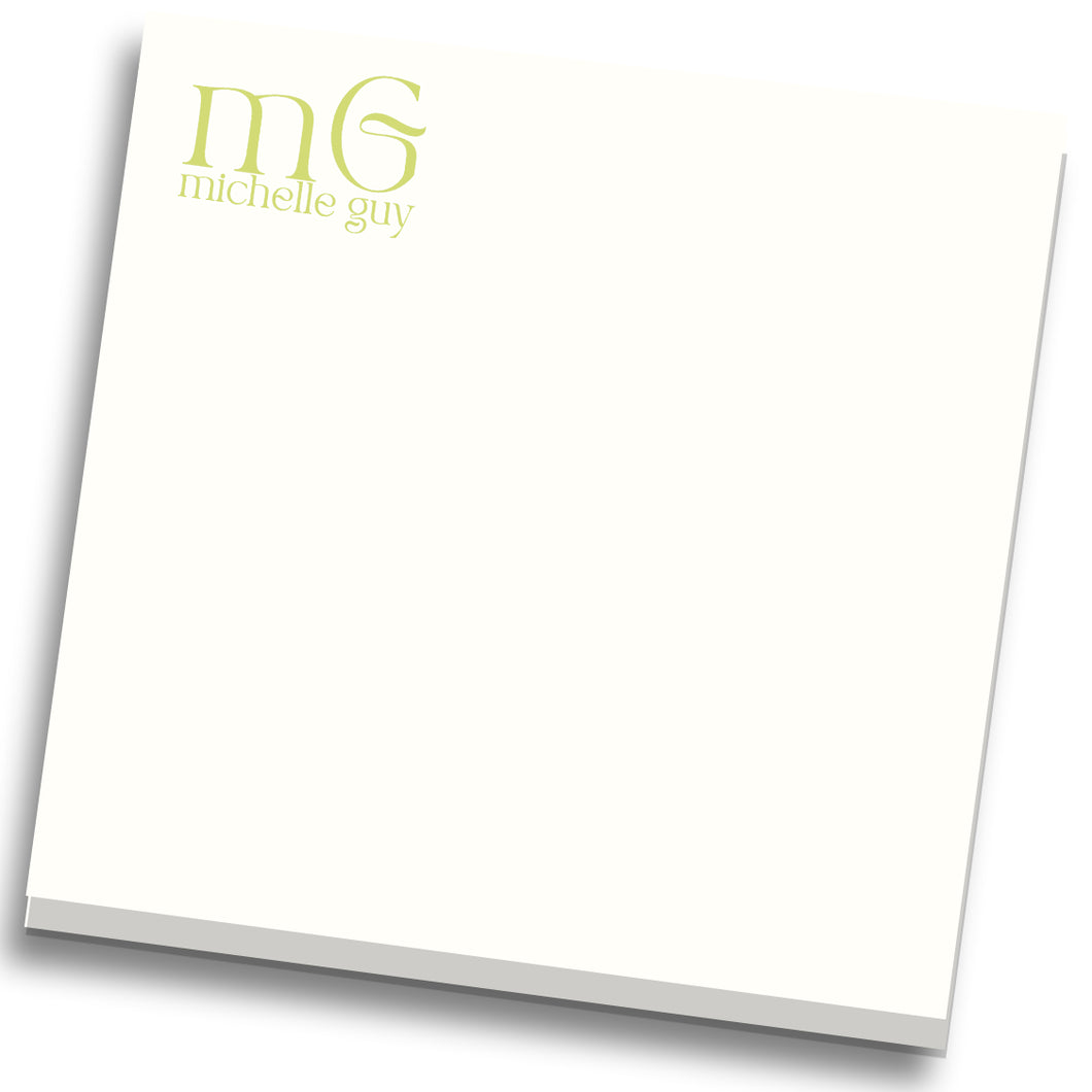 Monogram / Name Notepad - chartreuse