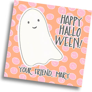 Ghost Halloween Gift Tag - Dots