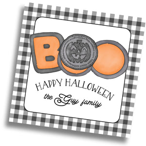 Oreo Boo Halloween Tag - Black Gingham