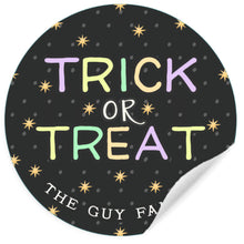 Load image into Gallery viewer, Trick or Treat - Round Sticker Gift Tags
