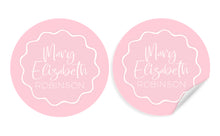 Load image into Gallery viewer, Water Resistant Round Labels - Wavy Flamingo

