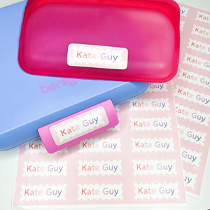 Water Resistant Labels - Pink Wavy Ombre