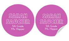 Load image into Gallery viewer, Water Resistant Round Labels - Name/Class - Orchid
