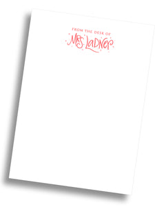 Hand-Lettered From the Desk of Notepad