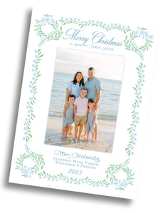 Chinoiserie Floral Christmas Family Card