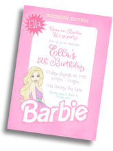 Load image into Gallery viewer, Barbie Birthday Invitation
