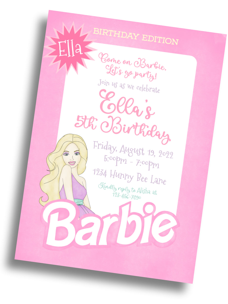 Barbie Birthday Invitation