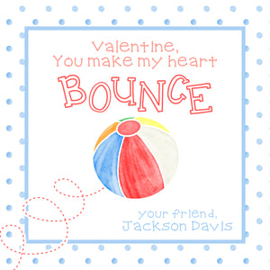 Heart Bounce Valentine Card - Beach Ball