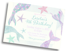 Load image into Gallery viewer, Mermaid Tail Birthday Invitation
