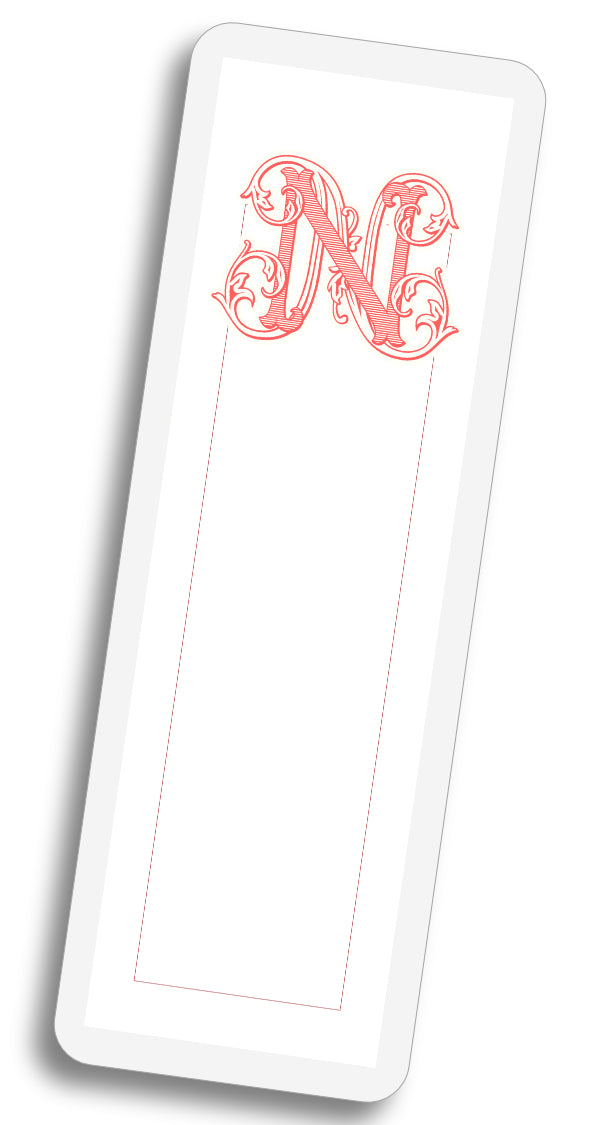 Vintage Monogram Bookmark - Red