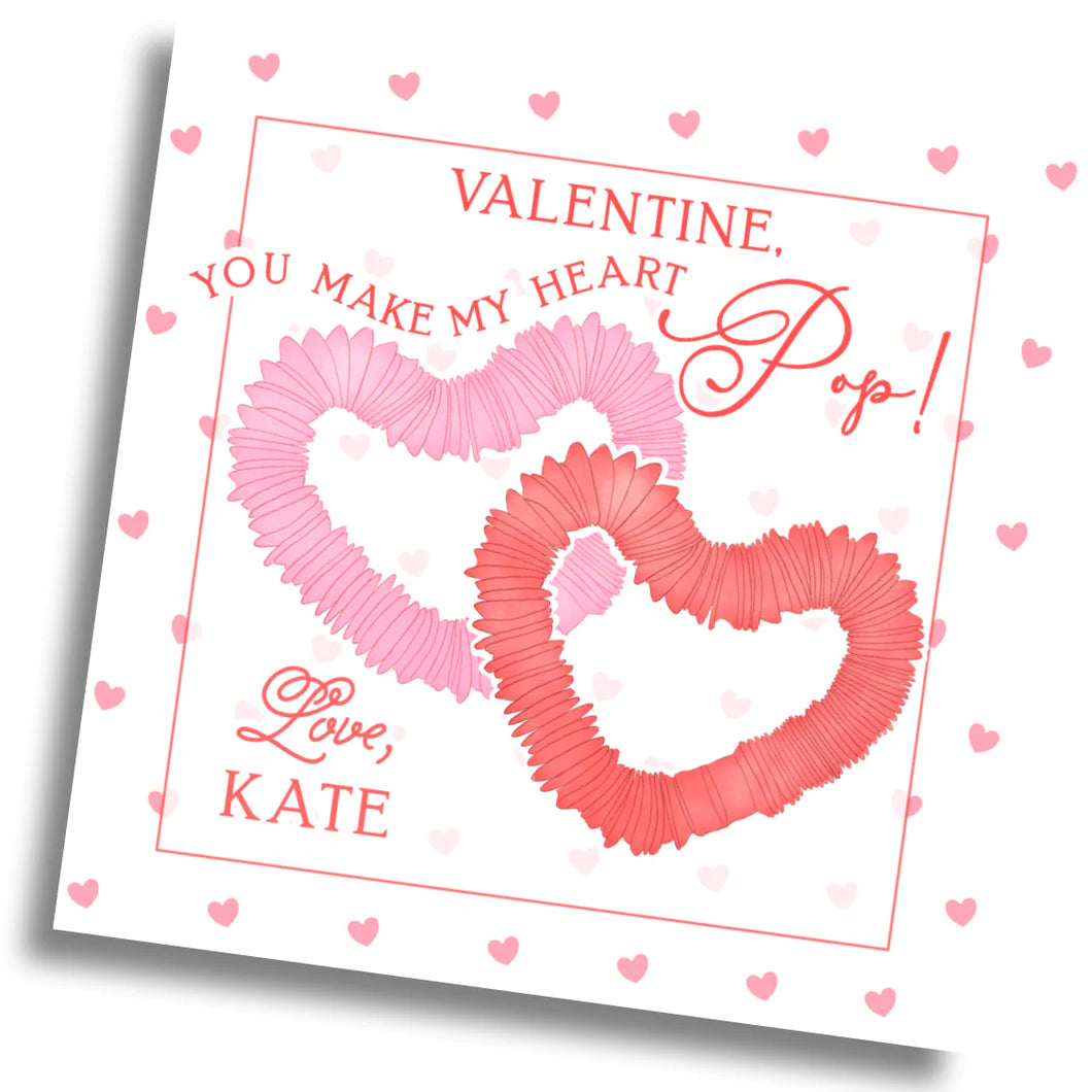 Pop Tube Valentine Card - Girl - PRINTABLE