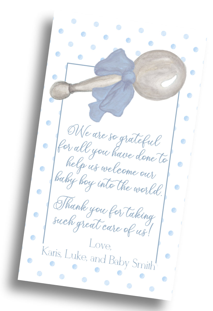 Delivery Nurse Thank You Gift Tag - Blue 1