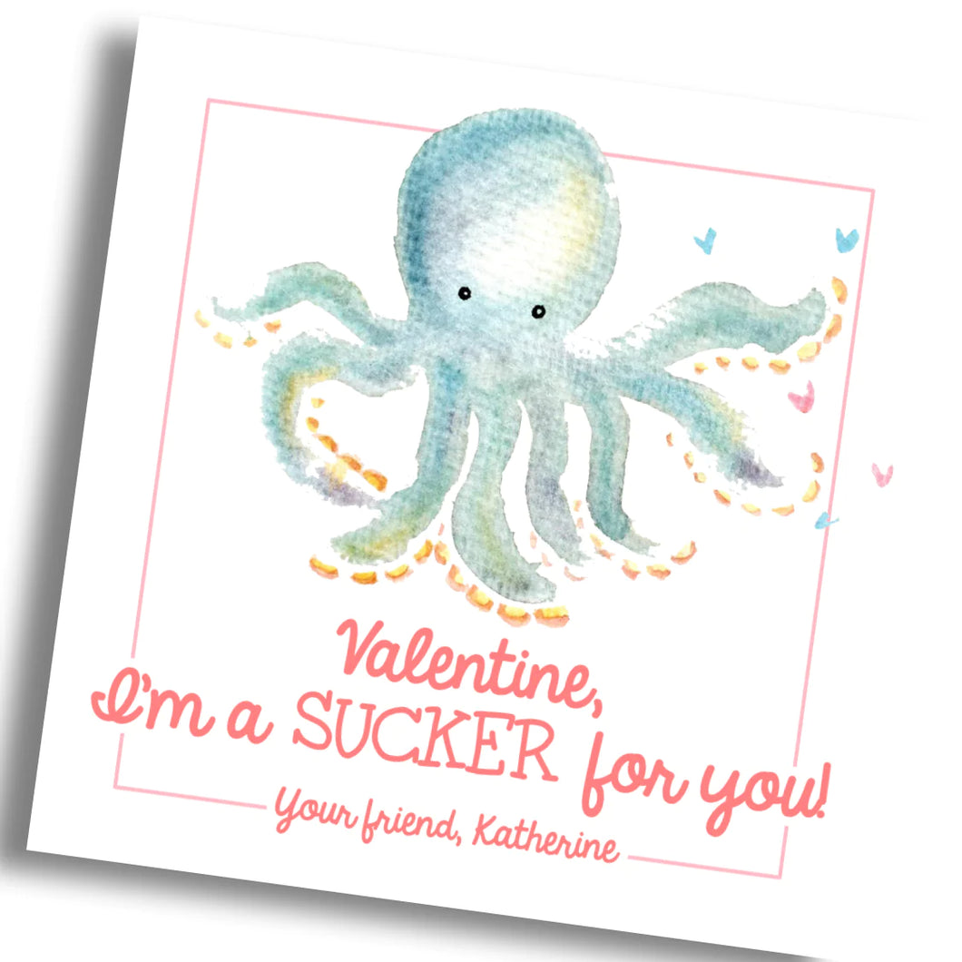 Sucker for You Valentine Card - Girl - PRINTABLE