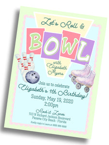 Roll and Bowl Birthday Invitation