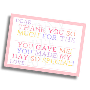 Fill-in Thank You Notes