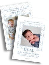 Load image into Gallery viewer, Bitty Dot Birth Announcement - Blue

