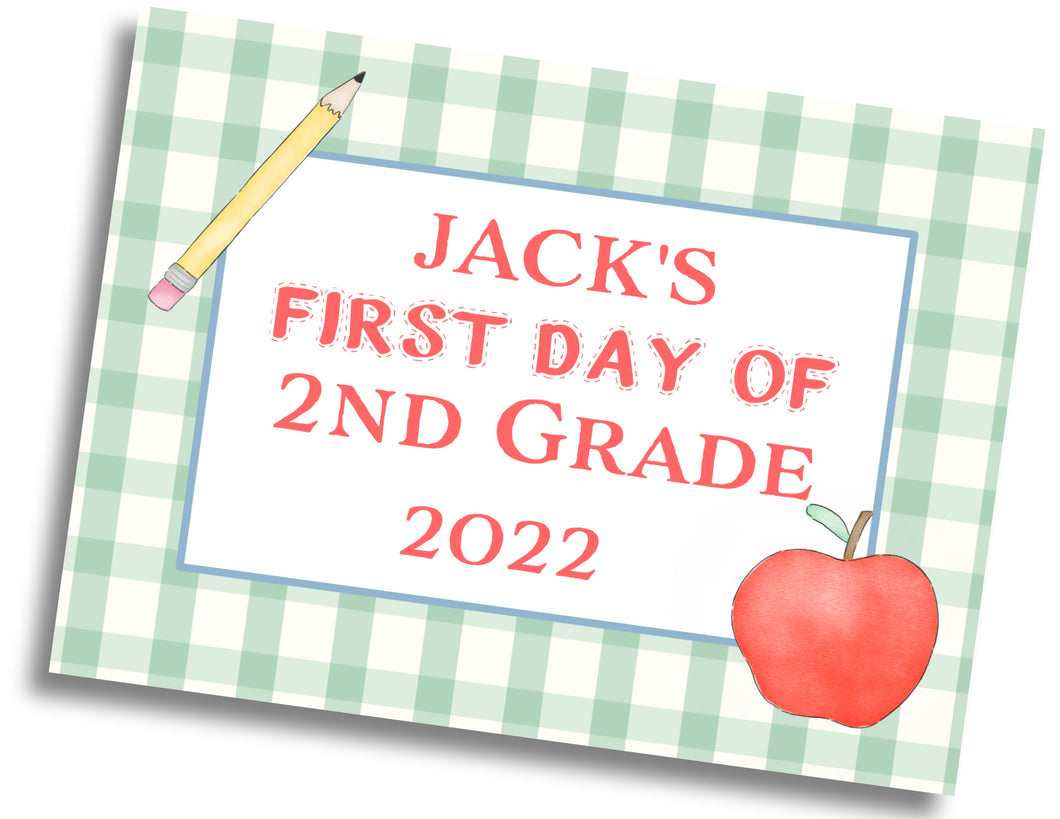 First/Last Day of School Sign: Apple/Pencil - DIGITAL FILE
