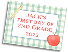 Load image into Gallery viewer, First/Last Day of School Sign: Apple/Pencil - PRINTED Sign
