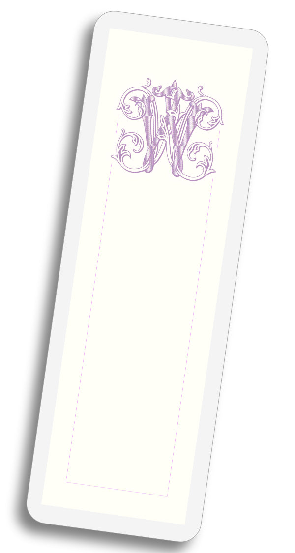 Vintage Monogram Bookmark - Purple