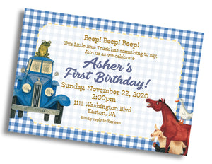 Little Blue Truck Birthday Invitation