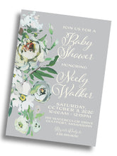 Load image into Gallery viewer, Floral Baby Shower Invitation
