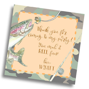 Fishing Hunting Party Favor Tag